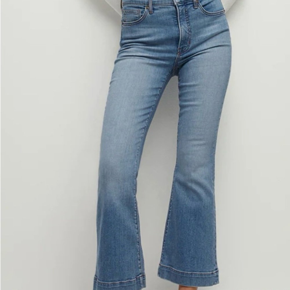 Veronica Beard Carson Kick Flare Ankle High Rise Jean, Mystic Blue, Size 24